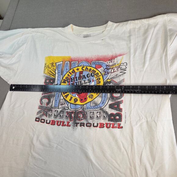 Vintage 1992 Chicago Bulls DouBull TrouBull Tee XL Ritz Magic Johnson T’s - Picture 9 of 11